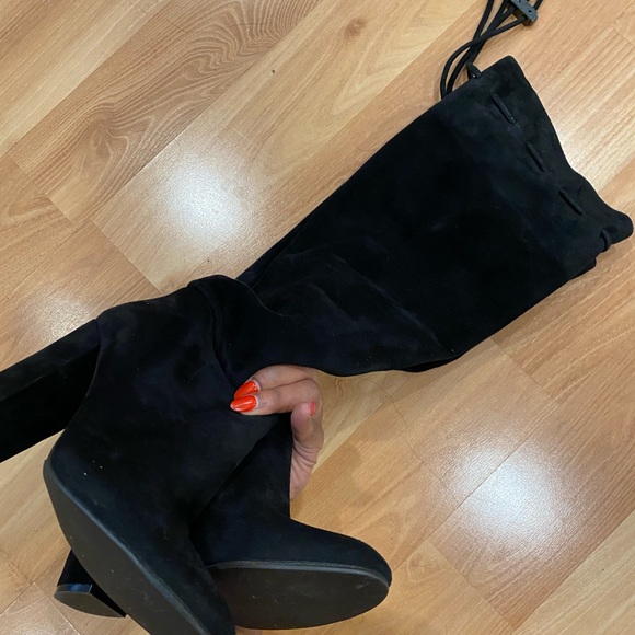 Lanvin Black Suede Drawstring Boots - Picture 10 of 11